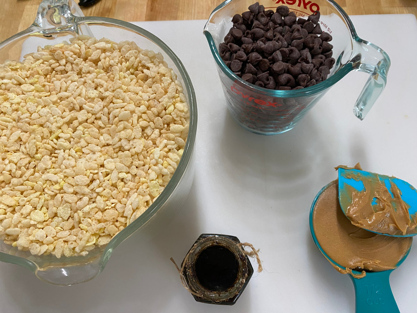 Peanut Butter and Chocolate Rice Cereal Bars