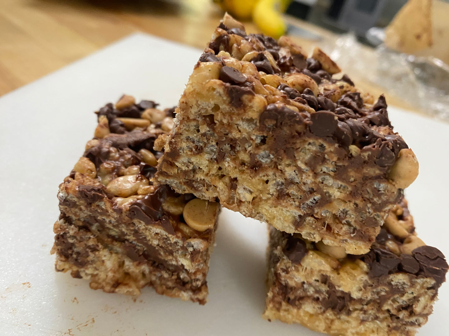 Peanut Butter and Chocolate Rice Cereal Bars