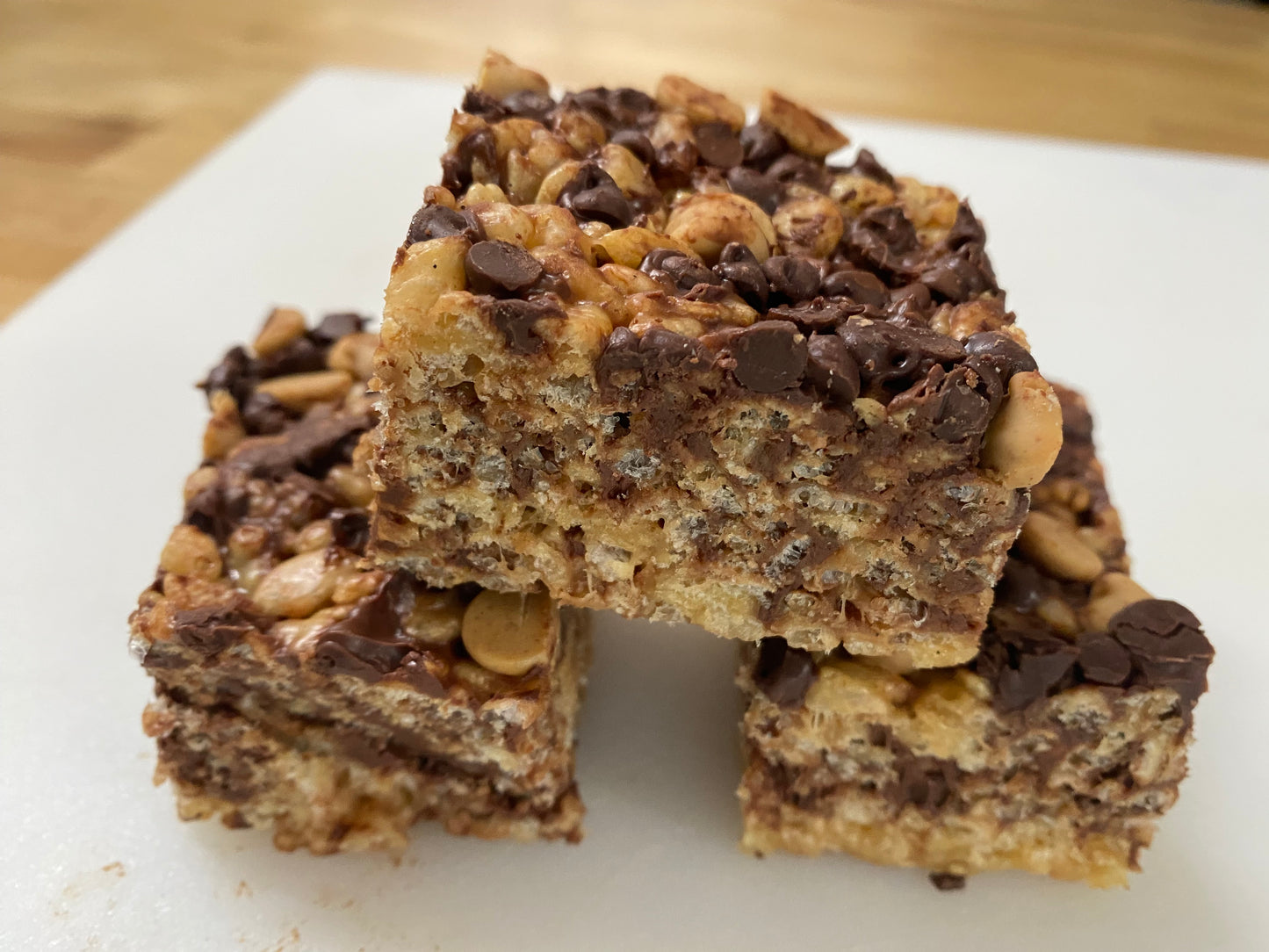 Peanut Butter and Chocolate Rice Cereal Bars