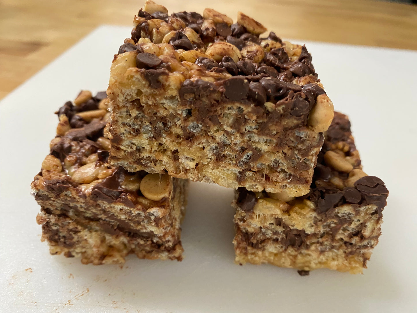 Peanut Butter and Chocolate Rice Cereal Bars