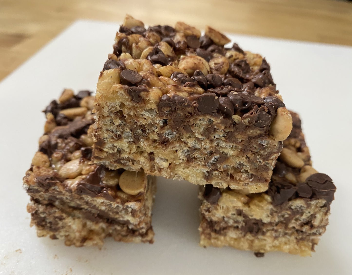Peanut Butter and Chocolate Rice Cereal Bars